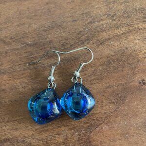 Blue glass earrings